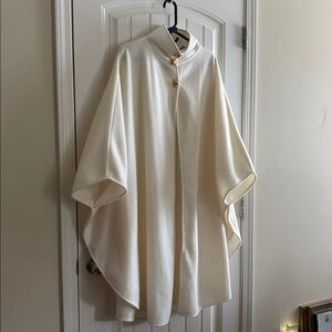 Amanda Smith Cream Cape with Gold Buttons